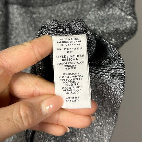 Splendid x Margherita Silver Sparkly Knit Sleeveless Top Women's Large - Picture 6 of 7